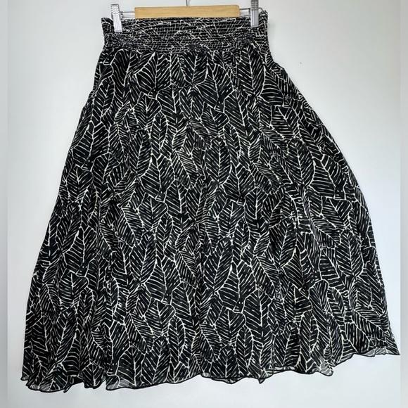 Coldwater Creek Reversible Shirred Elastic Waist Flowy Skirt Small 4-6 - Picture 1 of 8